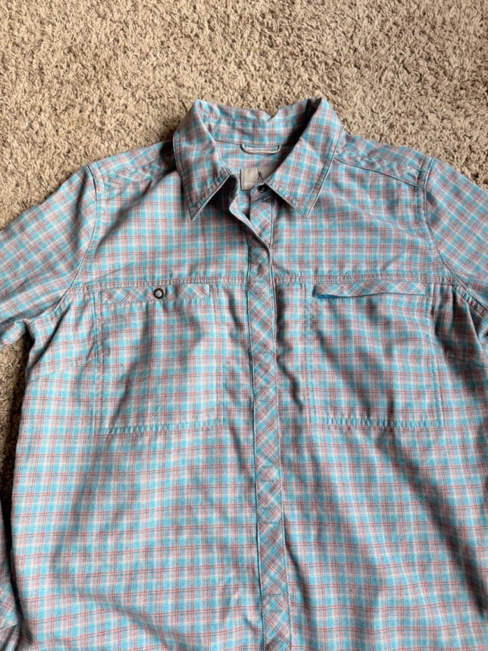 Royal Robbins Button Down Shirt Medium Fleece Plaid  Snap Button